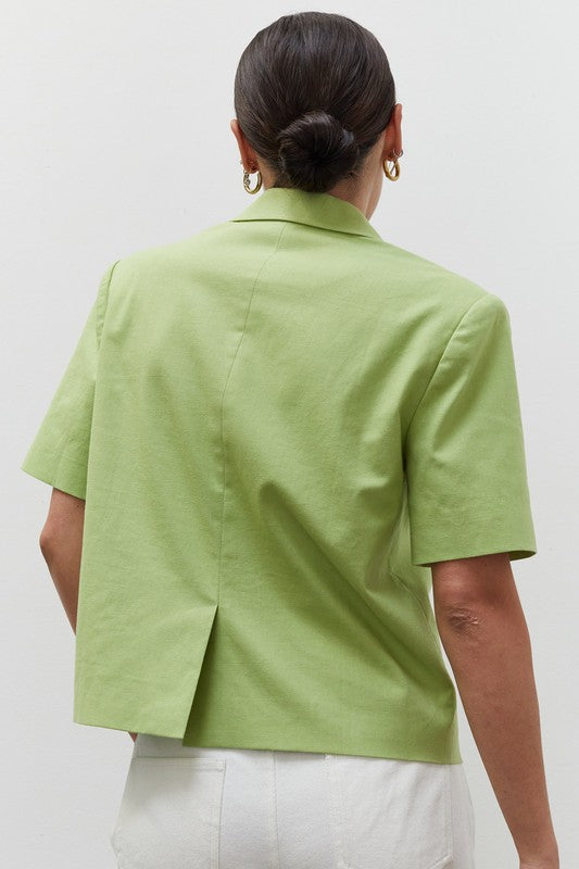 Short Sleeve Blazer/ Green