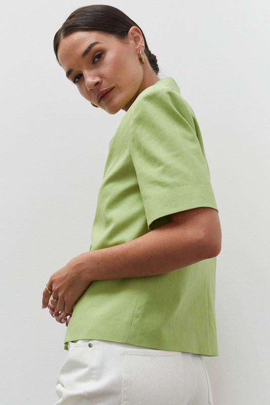 Short Sleeve Blazer/ Green