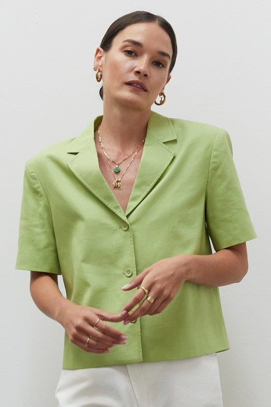 Short Sleeve Blazer/ Green
