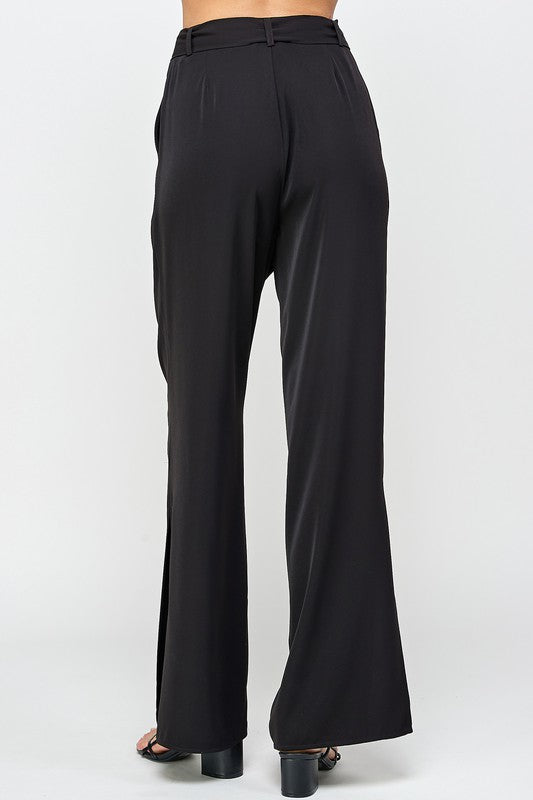 Split Hem Pants - Black