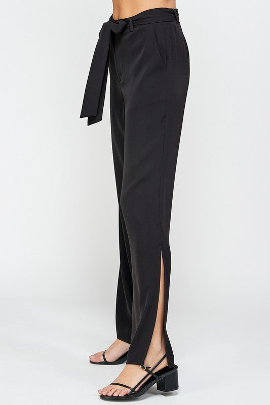 Split Hem Pants - Black