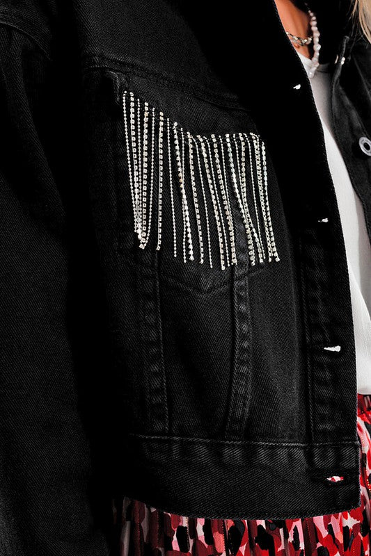 Denim Jacket with Strass