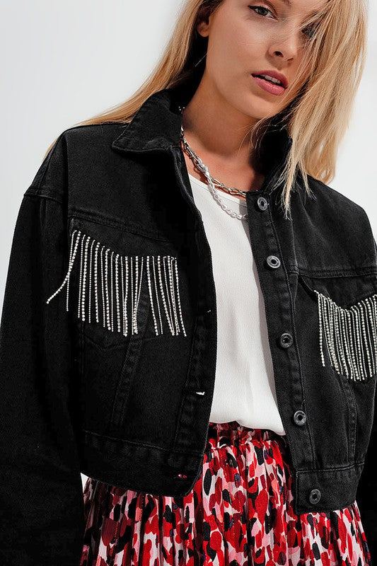 Denim Jacket with Strass