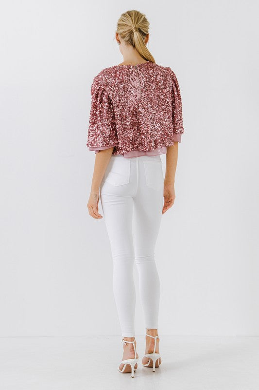 Sequin Crop Top