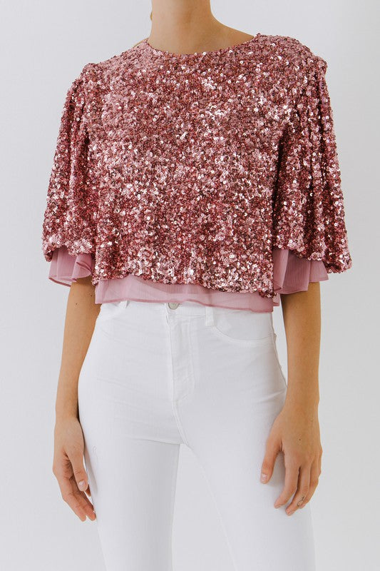 Sequin Crop Top
