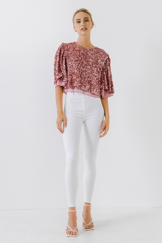 Sequin Crop Top