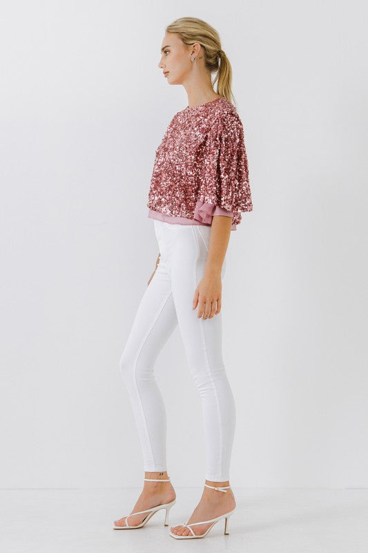 Sequin Crop Top