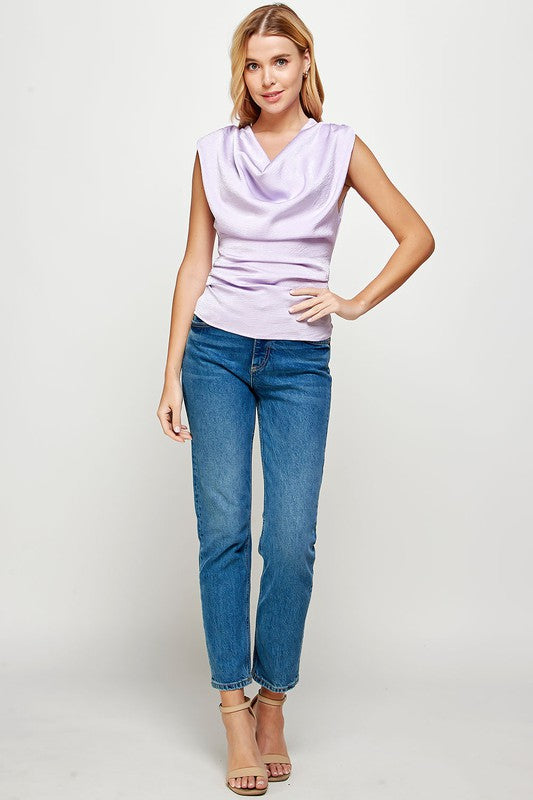Sleeveless Satin Top