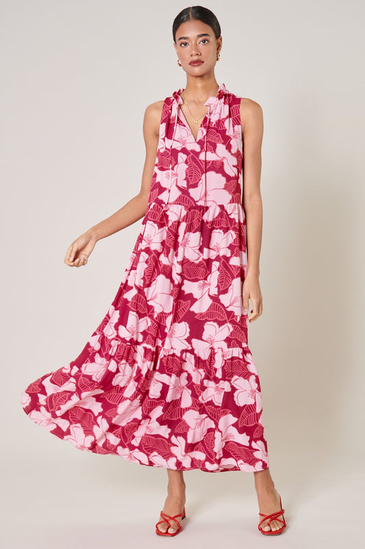 Pink Floral Maxi Dress