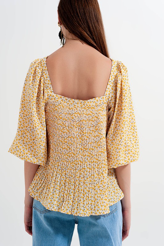 Puff Sleeve Top with Square Neck