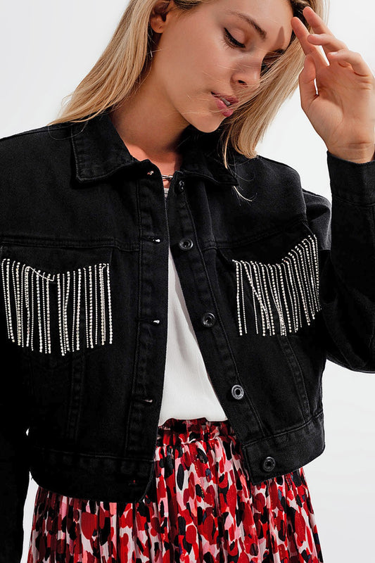 Denim Jacket with Strass
