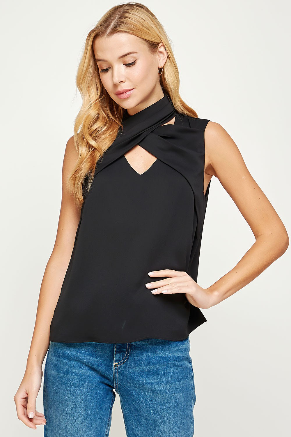 Sleeveless Black Top