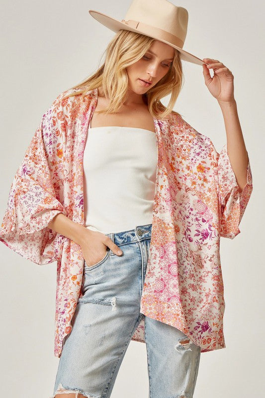 Floral Print Kimono