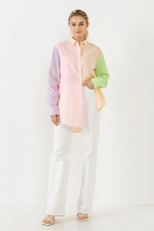 Oversized Colorblock Shirt