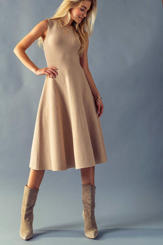 Knitted Sleeveless A-Line Dress