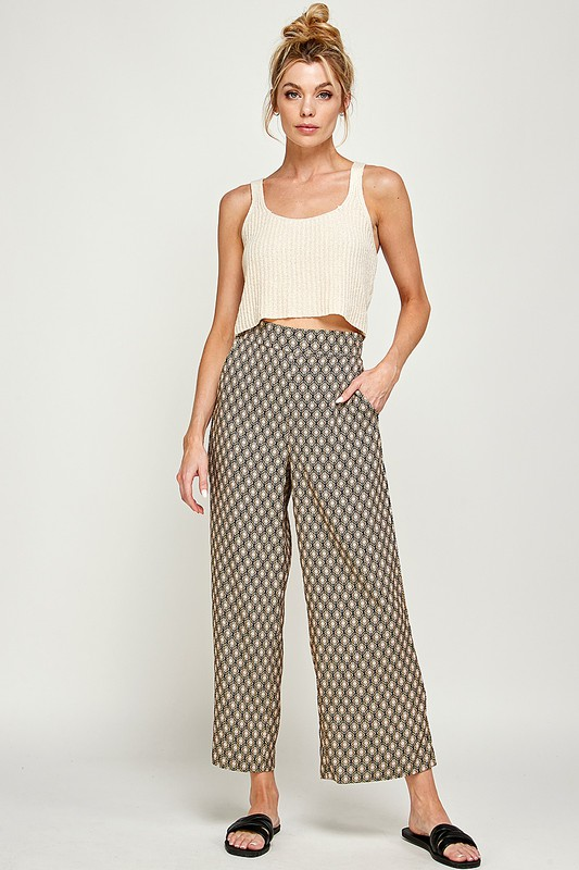 Wide Leg Print Pants